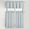 GoodGram Luxurious Turquoise Geometric Shabby 3 Piece Kitchen Curtain Tier & Valance Set - 2 of 3