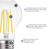 Luxrite Vintage A19 LED Light Bulbs 100 Watt Equivalent, 1600 Lumens, 3000K Soft White, Dimmable, 12W, Damp Rated, UL Listed, E26 Medium Base 4 Pack - 4 of 4