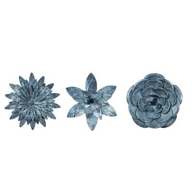 Transpac Metal 10" Silver Spring Dimensional Flower Wall Art