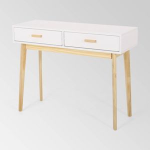 Pickford Mid Century Modern 2 Drawer Console Table Matte White Christopher Knight Home Target