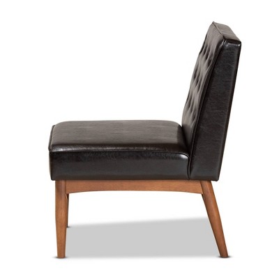 High Back Brown Wood and Cane Arm Chair