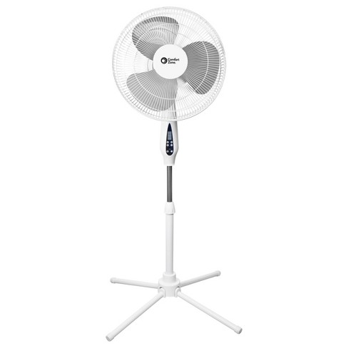 Comfort Zone 16” Electric Oscillating Pedestal Fan, 3-speed Options,  90-Degree Oscillating Head, Adjustable Height and Tilt, Powerful Air Flow,  Ideal