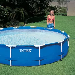 Intex 28211EH Metal Frame Above Ground Pool with Filter Pump and Type "A" Replacement Cartridge, 6 Pack of Replacement Filter Cartridges, and Cover