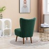 Modern Upholstered Corner Side Chair, Armless Accent Chair, Rubber Wooden Legs, for Living Room, Bedroom - 2 of 4