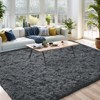 Itopfox Fluffy Dark Grey Area Rug for Bedroom Living Room, Soft Plush Shaggy Deep Gray Kids Rug, Non-Slip and Machine Washable Carpet for Dorm Decor - 2 of 4