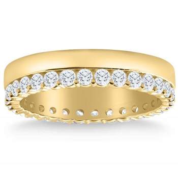 Pompeii3 1Ct Diamond Eternity High Polished Women's Stackable Ring Wedding Band