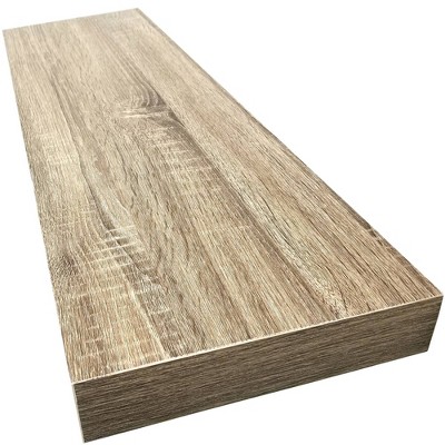 Rustic Gray MDF Floating Wall Shelf, 42-Inch