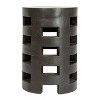 Storied Home Round Mindi Wood Stool with Textured Surface, Black - 4 of 4