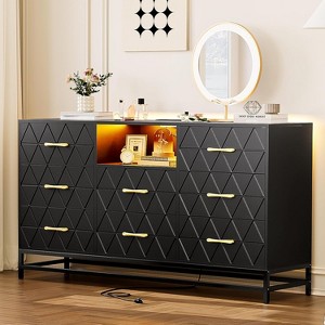 8 Deep Drawer Dresser for Bedroom,Modern Chest of Drawers Storage Organizer for Living Room - 1 of 4