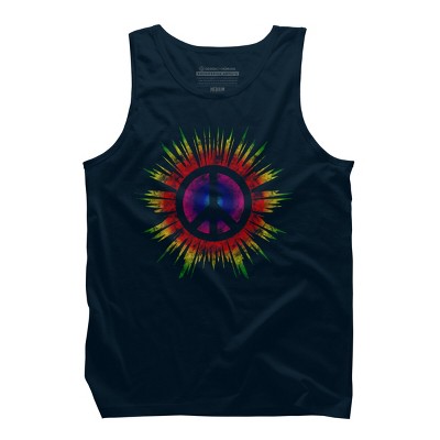 Men's Design By Humans Tie Dye Peace Sign By Mel00 Tank Top