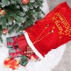 Joyfy 31" Christmas Large Gift Bags, Red Santa Sack with Cord Drawstring, Large Velvet Bag for Xmas Give Decoration Giant Presents Gifts Wrap Bags - 3 of 4