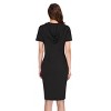 BLUEMING Womens Hoodie Dresses Short Sleeve Pockets Knee Length Bodycon Dresses Casual Midi Dresses - 2 of 4