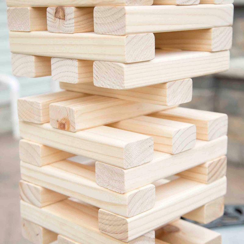 Hey! Play! Nontraditional Giant Wooden Blocks Tower Stacking Game, 5 of 8