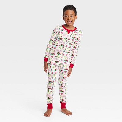 Kids' Holiday Joyful Print Matching Family Pajama Set - Wondershop™ White