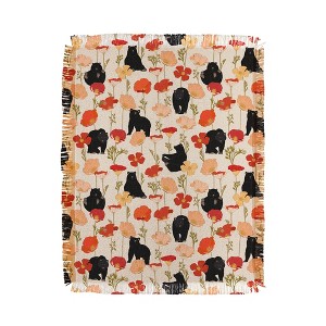 Iveta Abolina California Poppies and Bears 56"x46" Woven Throw Blanket - Deny Designs - 1 of 4