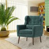 Modern Chenille Accent Armchair – Tufted High Back, Foam Cushion, Upholstered Lounge Chair for Bedroom or Living Room - 2 of 4