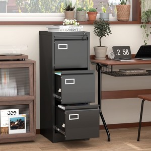 ORRD 3 Drawer Vertical Metal File Cabinet (with Lock) - Home Office Organizer, Fits Letter/A4/Legal - 1 of 4