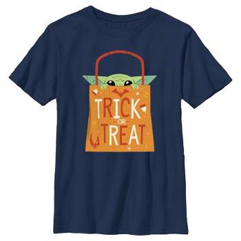 Boy's Star Wars The Mandalorian Halloween Grogu Trick or Treat Bag T-Shirt