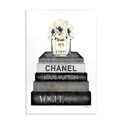Stupell Industries Monochrome Fashion Designer Bookstack, 10" x 15"
