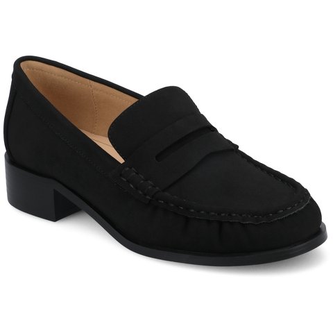 Женские туфли Journee Collection Journee Women's Danna Ruched Penny Loafer, Black 9