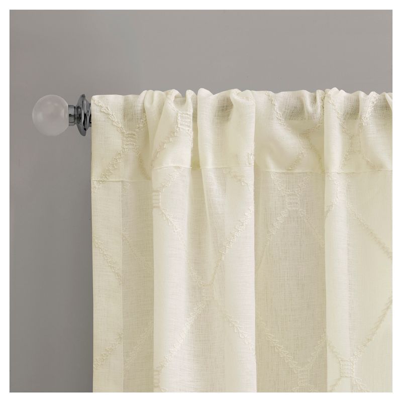 Clarissa Diamond Sheer Curtain Panel, 3 of 6