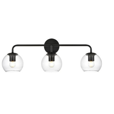 Elegant Lighting Genesis 3 light Black and Clear Bath Sconce