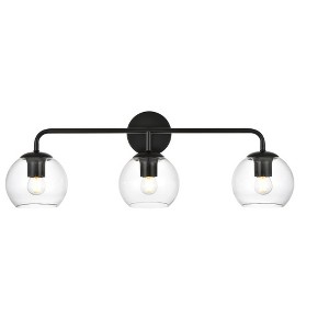 Elegant Lighting Genesis 3 light Black and Clear Bath Sconce - 1 of 4