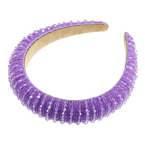 Unique Bargains Crystal Headband Rhinestone Hairband for Women 1.2 Inch Wide 1Pcs - 1 of 4