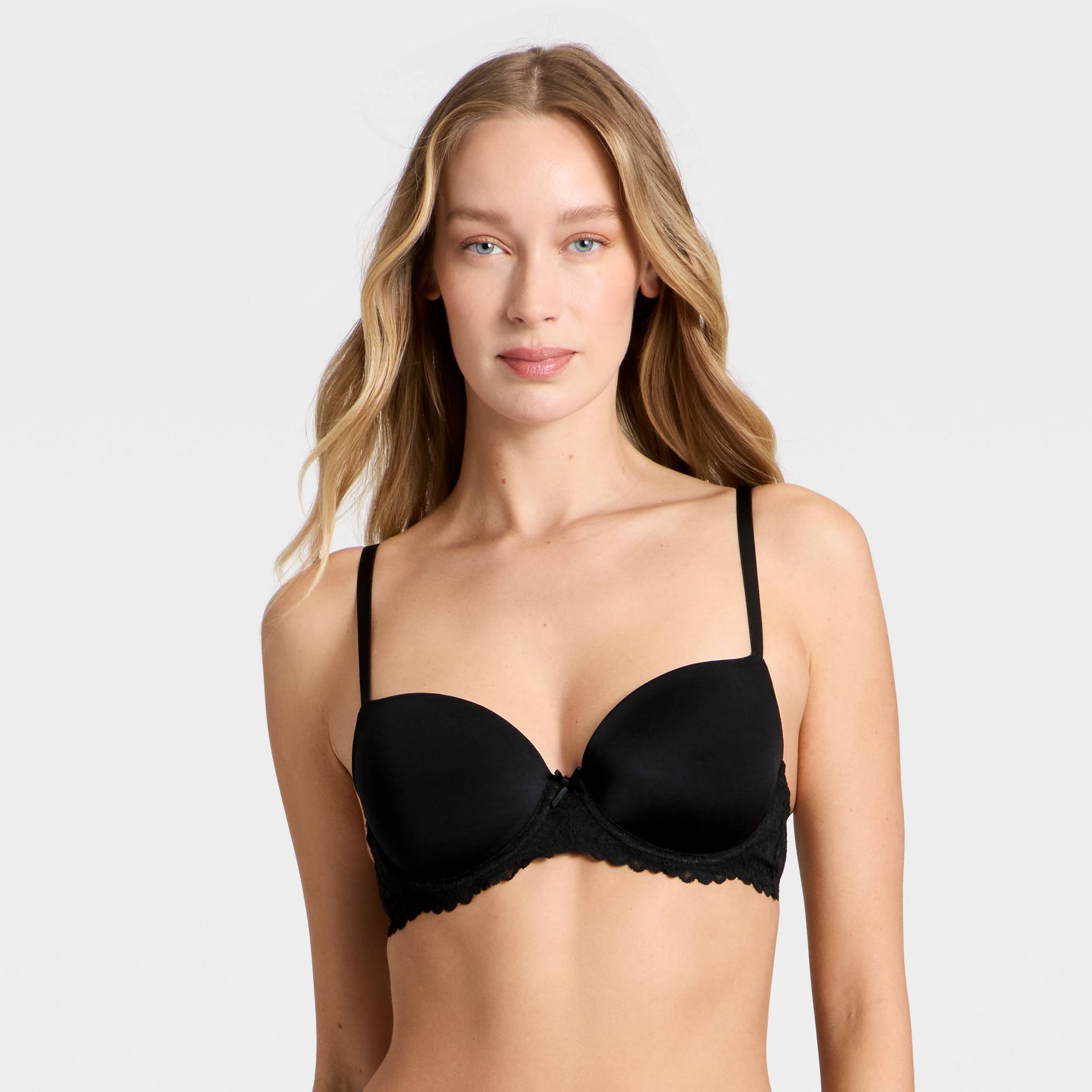 Women's Lace Push-Up Demi Bra - Auden™ Black 32C