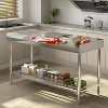 48x24 Inch NSF Certified Stainless Steel Prep & Work Table with Backsplash and Adjustable Undershelf Commercial Kitchen Island for Restaurants - 2 of 4