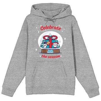 Frosty the Snowman Frosty, Santa Claus, and Bunny Men's Athletic Heather Graphic Hoodie