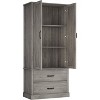 Kitchen Pantry Storage Cabinet, 65" Tall Food Pantry Cabinet with 3 Storage Shelves and 2 Large Drawers, Farmhouse Kitchen Cupboard - 2 of 4