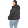 Plus Size Full Front Zip Hooded Bomber Puffer Coat  - White Mark - image 3 of 4