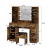 56" Farmhouse Vanity Set w/Lighted Mirror, Charging Station & Shelves - 3 Adjustable Lighting Modes - Modern Dressing Table for Women & Girls - 2 of 4