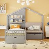 Twin Size House Bed with Upholstered Sofa and Charging Station - 2 of 4