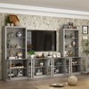 Famapy Gray Modular TV Console Large Entertainment Center Tempered Glass Display Cabinet - image 2 of 4