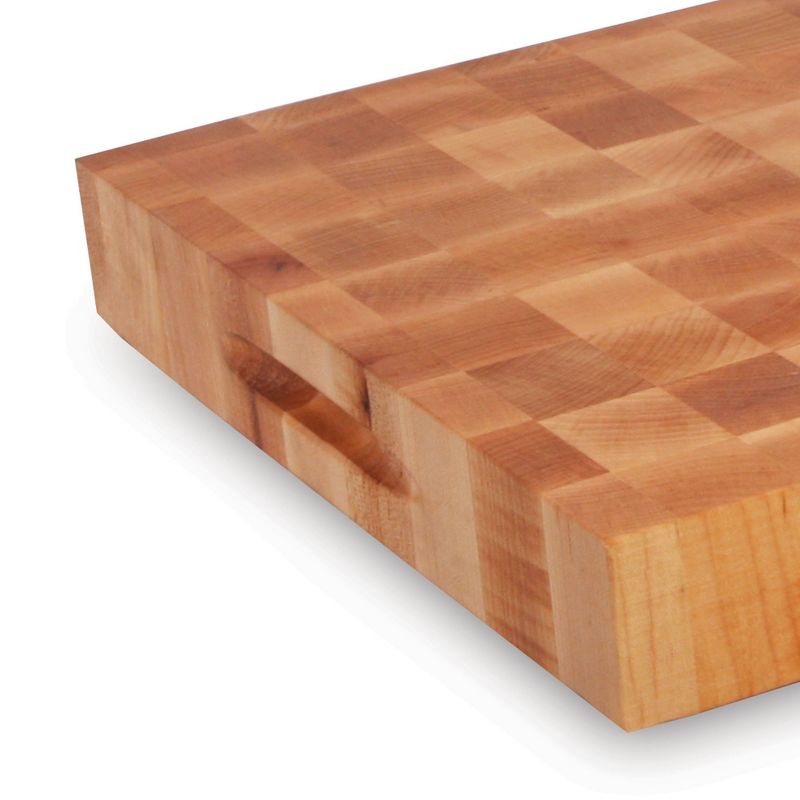John Boos Small Maple Wood Cutting Board for Kitchen Thick Reversible End Grain Charcuterie Boos Block with Finger Grips, 2 of 7