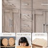 AMERLIFE 60" Bathroom Vanity, Double Sink, Solid Oak Cabinet with Adjustable Storage - Grey - 3 of 4