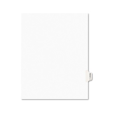 Avery-Style Preprinted Legal Side Tab Divider Exhibit H Letter White 25/Pack 01378
