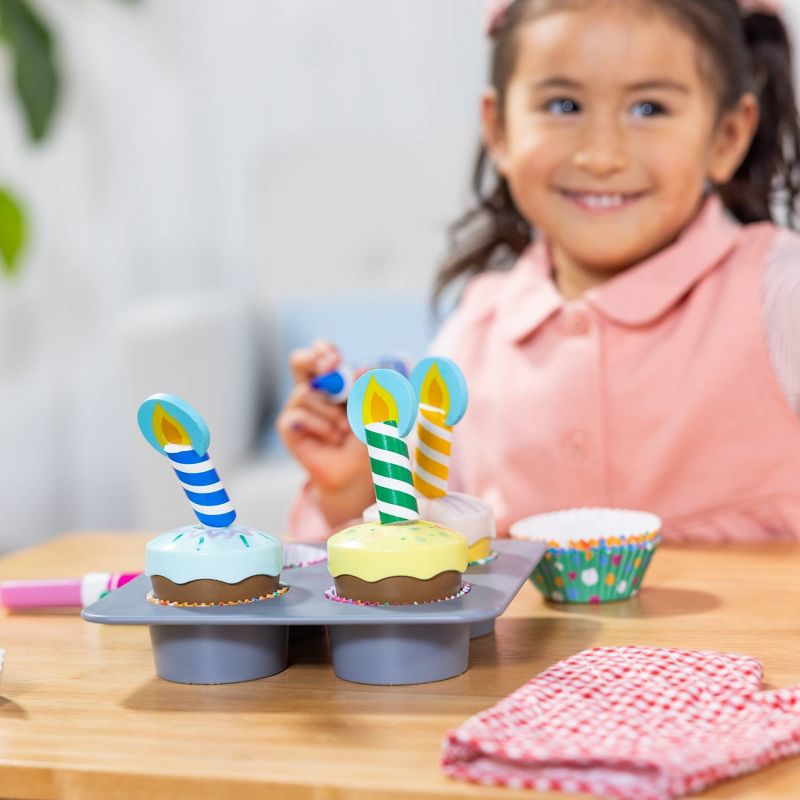 Melissa &#38; Doug Bake and Decorate Wooden Cupcake Play Food Set, 6 of 13