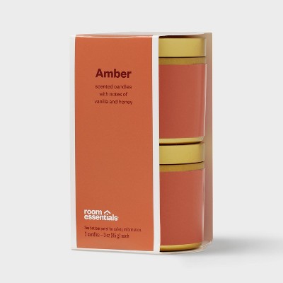 Image of 2pk 3oz Tin Gift Set Amber - Room Essentials™