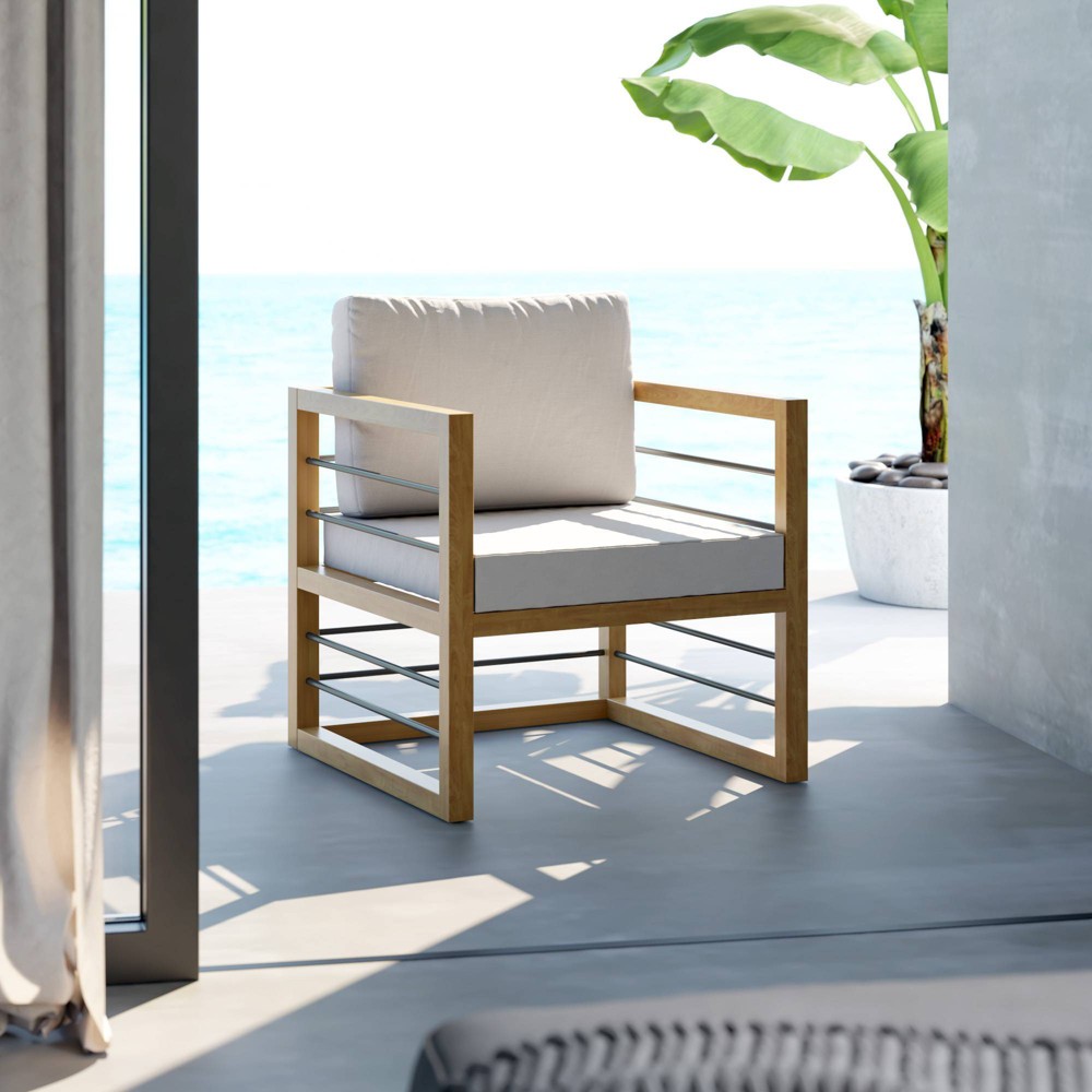 Aluminum Outdoor Club Chair with Cushions White TK Classics