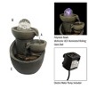 Nature Spring 3 Tier Tabletop Water Fountain With Rolling Glass Ball, Multicolored LED Lights, and Electric Pump - 2 of 4