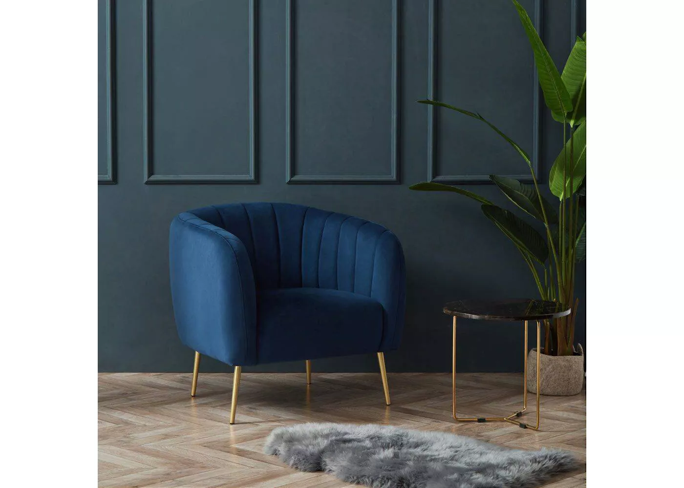 eLuxury Modern Channel Accent Chair - image 2 of 4