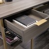 Engineered Wood L-Shaped H-Base Computer Desk with Drawers and Shelves - 2 of 4