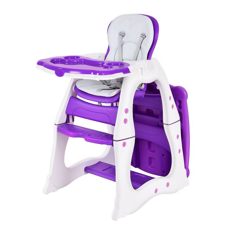 Costway Baby High Chair 3 in 1 Infant Table and Chair Set Convertible Play Table Seat Booster Toddler Feeding Tray, 1 of 10
