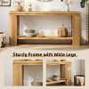 63" Boho Farmhouse Console Table with Storage Shelf and Beaded Trim,2-Tier Narrow Entryway or Behind Couch Table-Baofuwish - 2 of 4