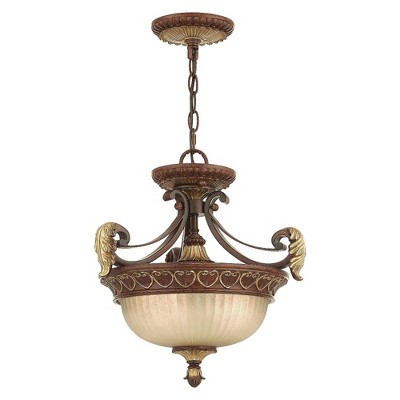Livex Lighting Villa Verona 2 - Light Pendant in  Verona Bronze/Aged Gold Leaf