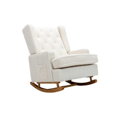 Mid-Century Modern Rocking Chair - Accent Chair for Living Room, Nursery, High Back Ergonomic Design