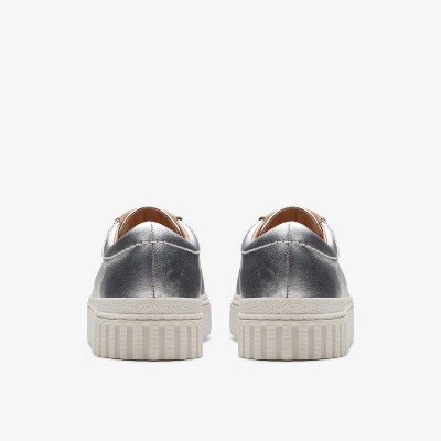 Женские кроссовки Clarks Womens Mayhill Walk Silver Metallic Sneakers 8.5 Medium — фото 7